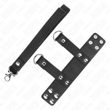 Anello per Pene in Pelle Regolabile con Cinturino KINK—Controllo e Stile